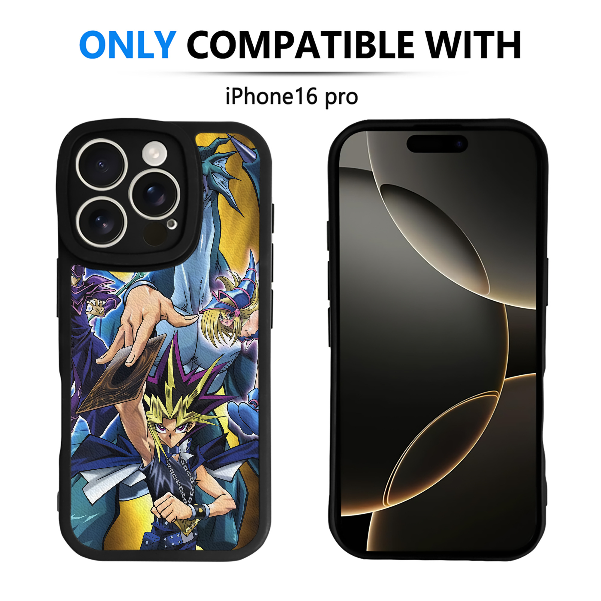 （画像用） 遊☆戯☆王 Yu-Gi-Oh! 【iPhone 16シリーズ対応】シリコンスマホケース（レザー調） 材質：シリコン